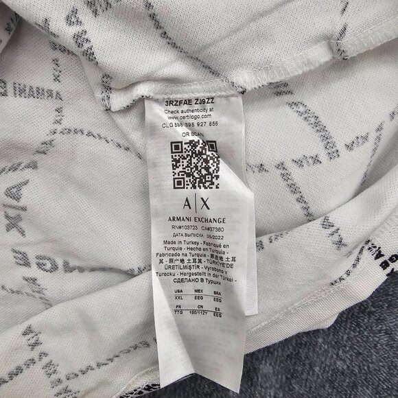 A/X Armani Exchange Polo Shirt Mens size XXL Logo all over print golfing Casual - Picture 6 of 16